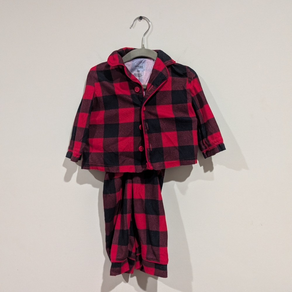 🎄 Simple Joys by Carter’s Red Buffalo Plaid Pajamas (12M)‎